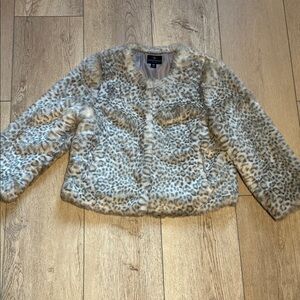 Worthington Faux Fur Jacket Size Petite Medium